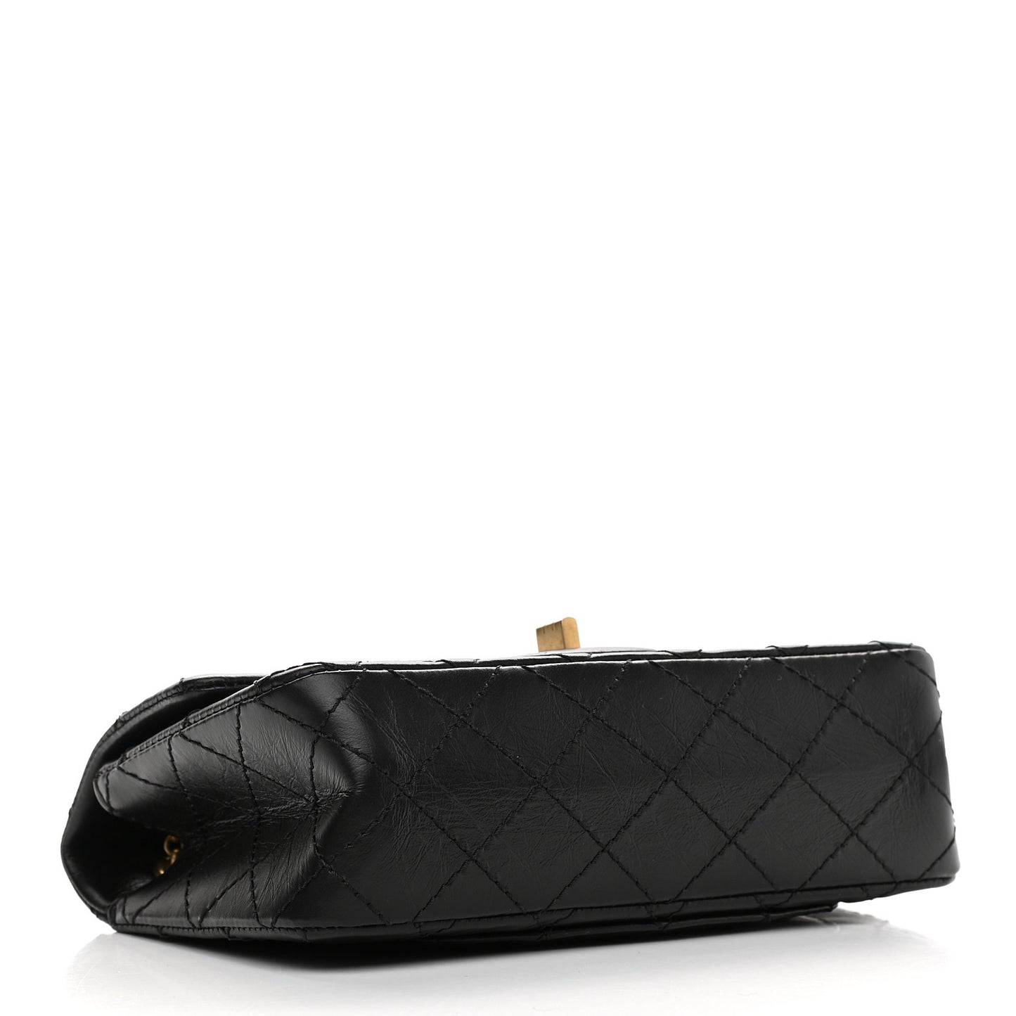 Aged Calfskin Quilted 2.55 Reissue Mini Flap Black