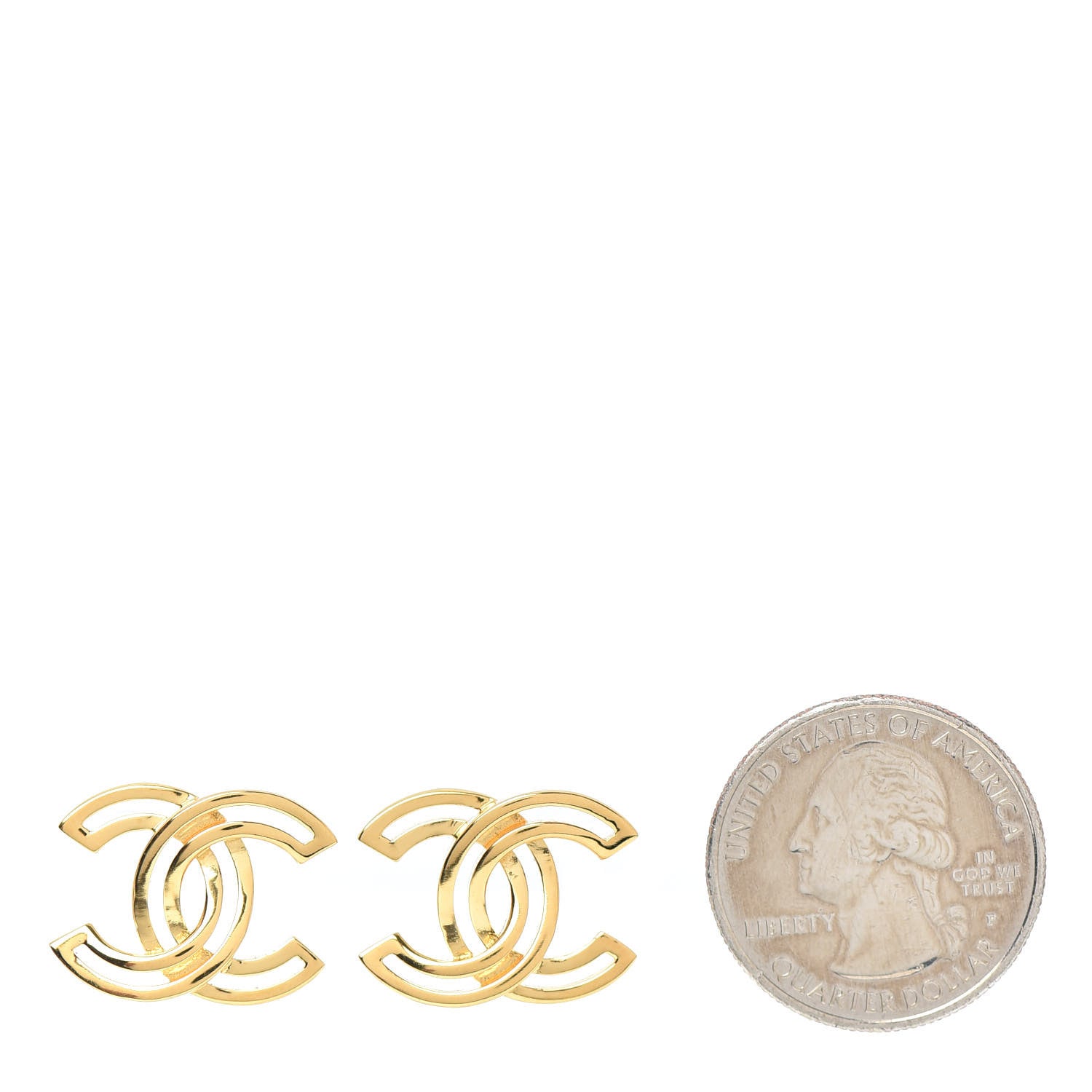 Chanel Metal Obazine CC Earrings Gold 2 of 4
