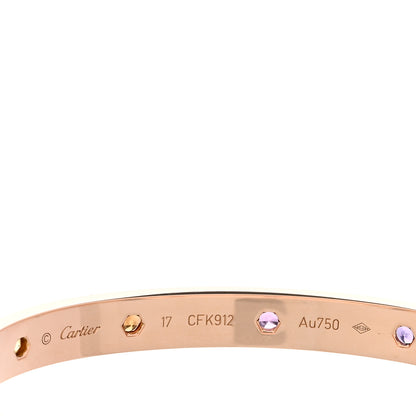 Cartier 18K Pink Gold Sapphire Garnet Amethyst LOVE Bracelet 17 7 of 7