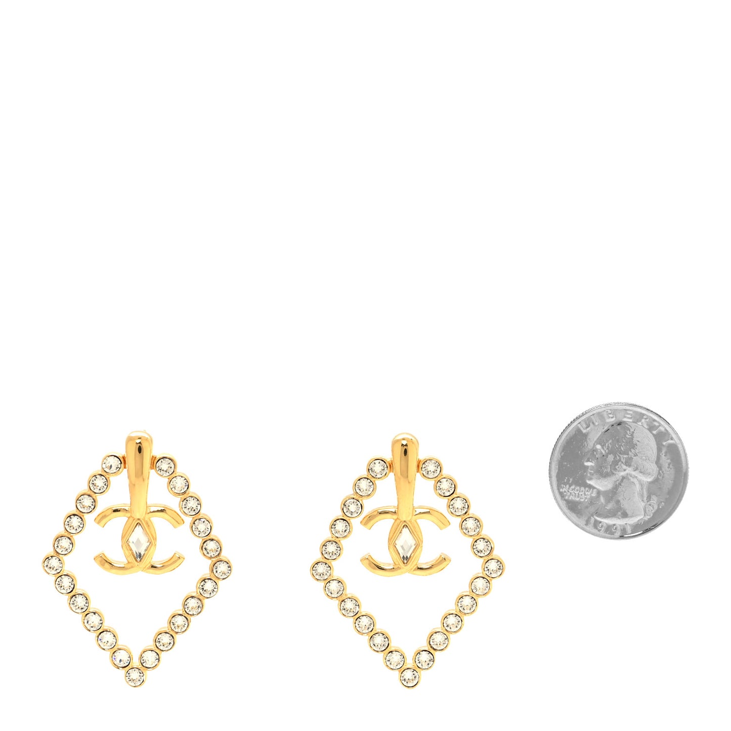 Crystal CC Earrings Gold