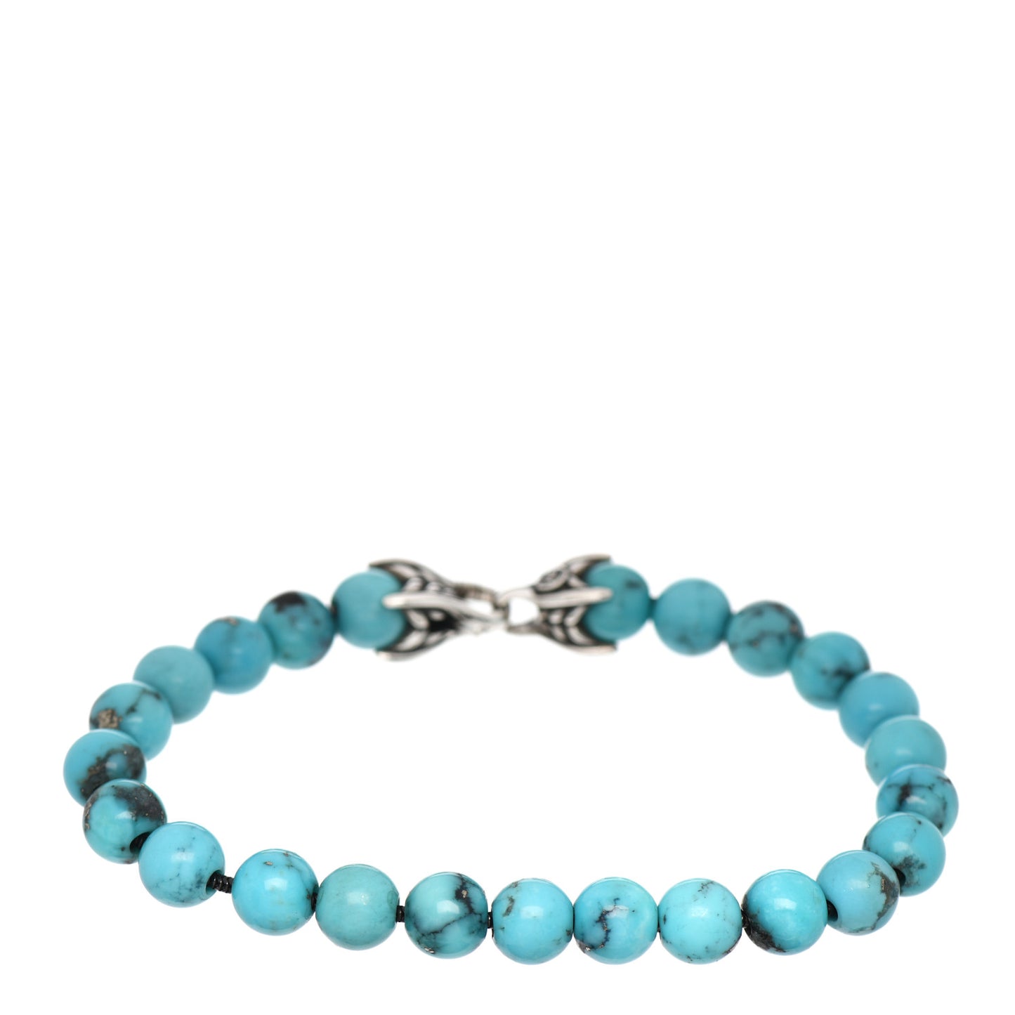 Sterling Silver Turquoise 8mm Spiritual Beads Bracelet