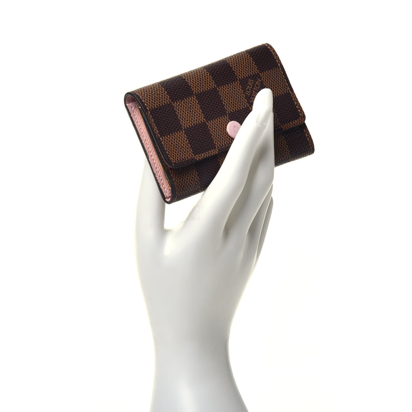 Damier Ebene Multicles 6 Key Holder Rose Ballerine