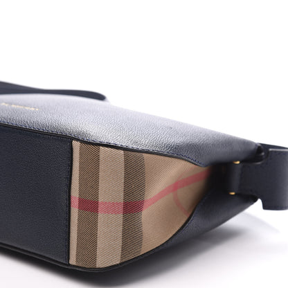 Burberry Soft Grain Calfskin House Check Small Helmsley Crossbody Blue Carbon 9 of 11