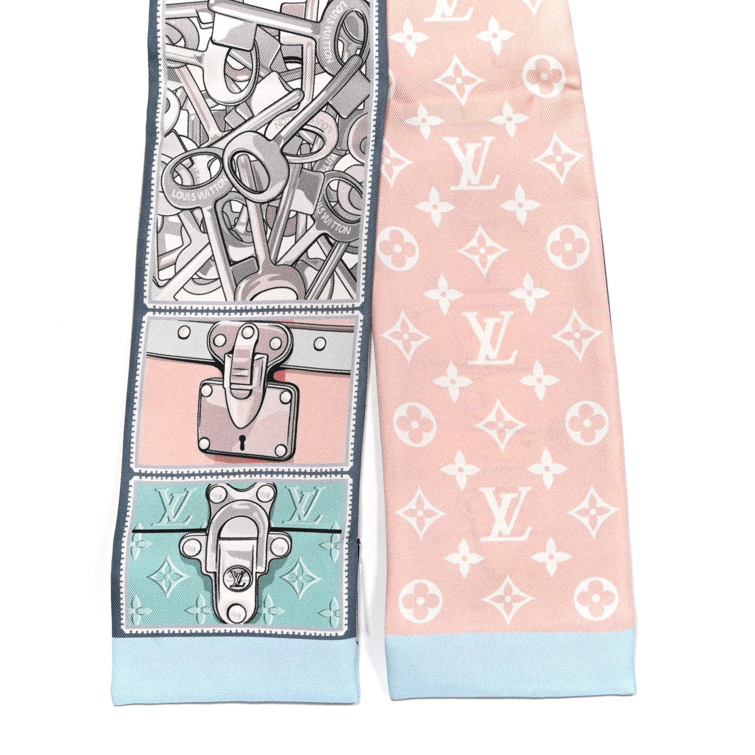 Louis Vuitton Silk Monogram Lock It Bandeau Bleu Glacier 2 of 4