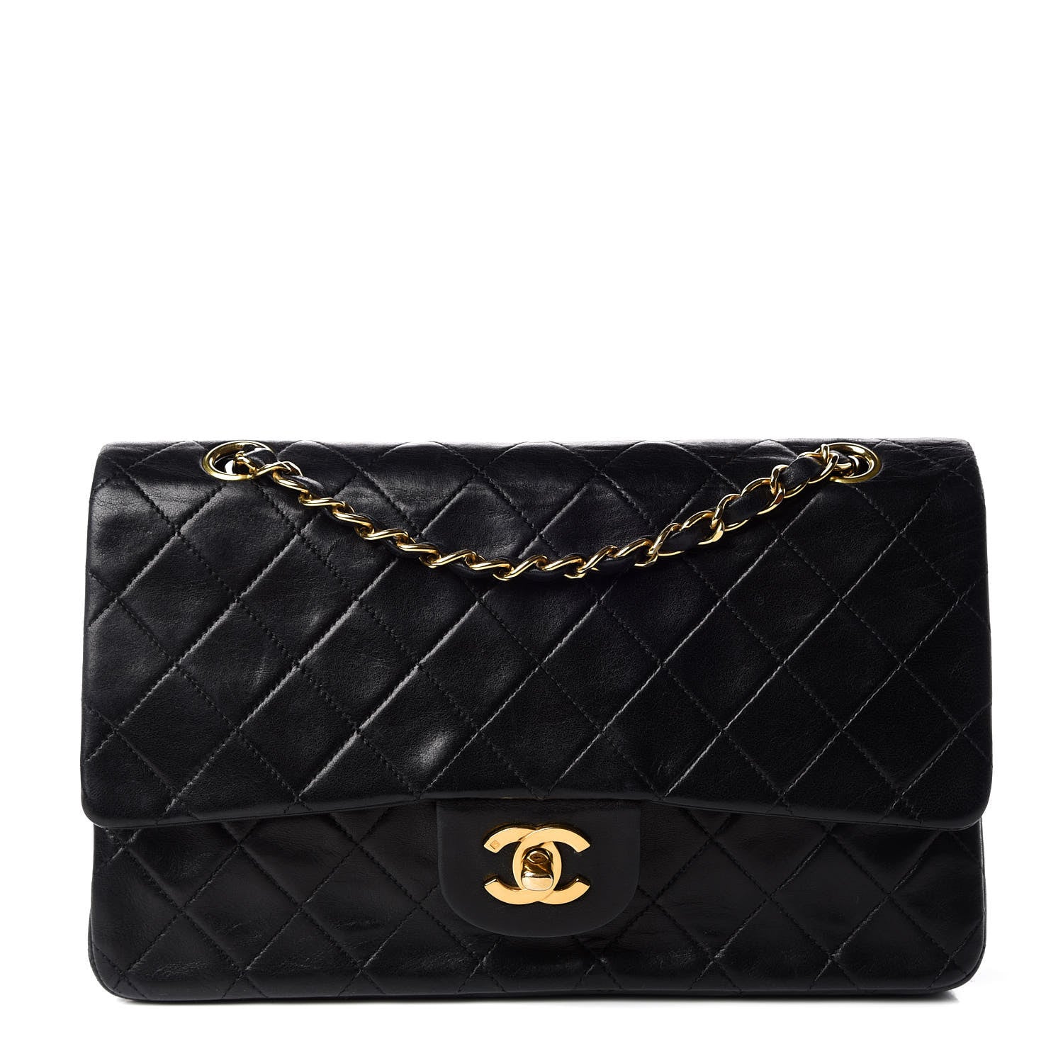 Chanel Lambskin Quilted Medium Double Flap Black 1 of 16