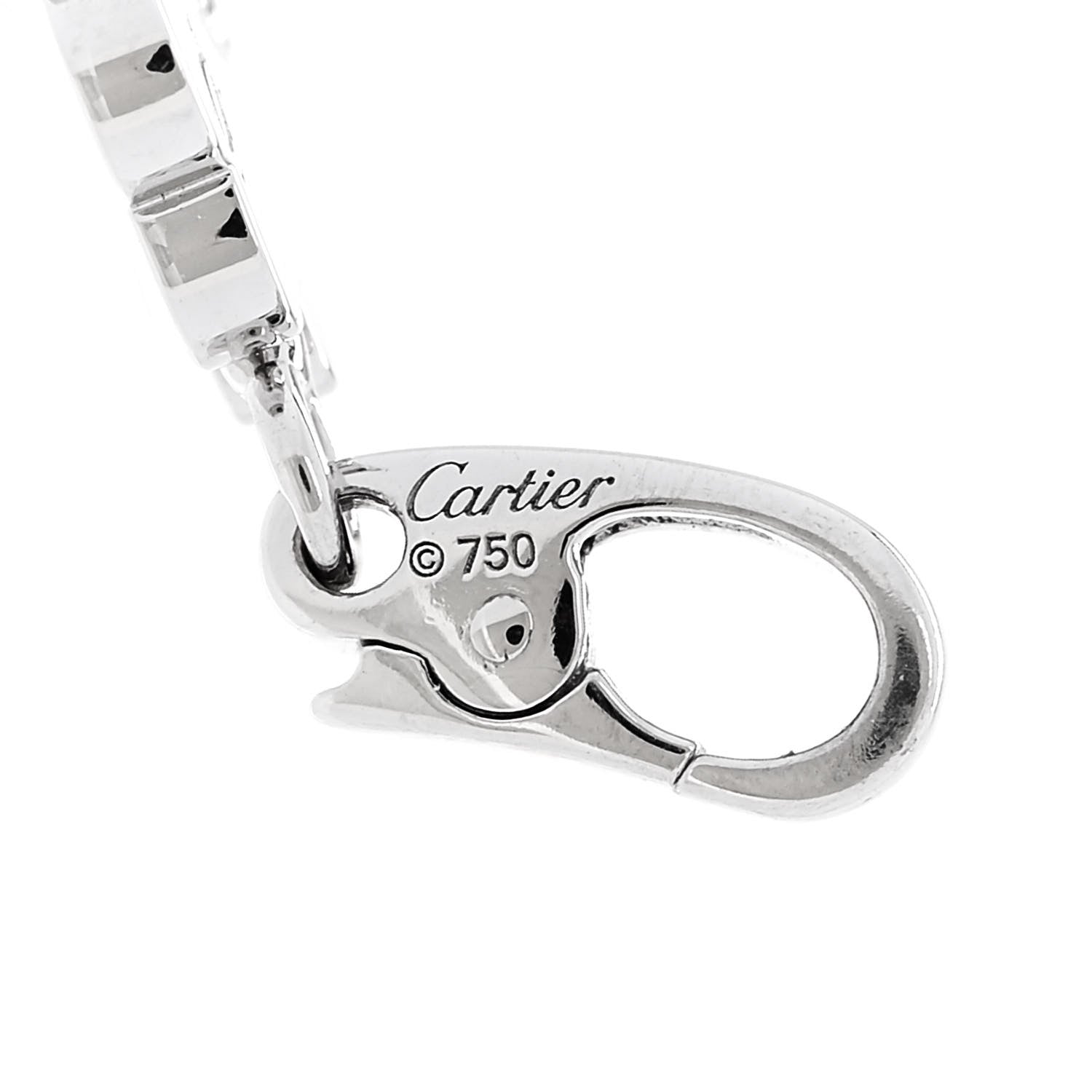 Cartier 18K White Gold Diamond Four Leaf Clover Charm 5 of 6