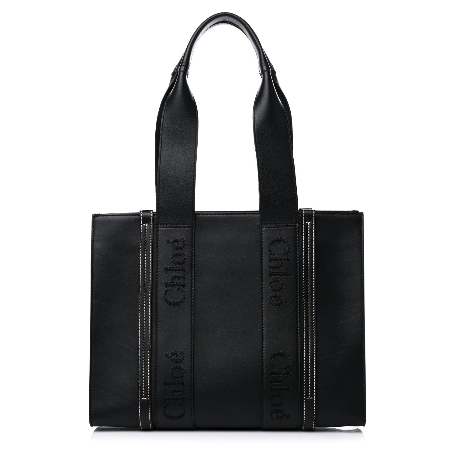 Chloe Calfskin Medium Woody Tote Black 1 of 12