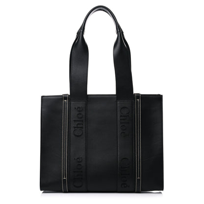 Chloe Calfskin Medium Woody Tote Black 1 of 12