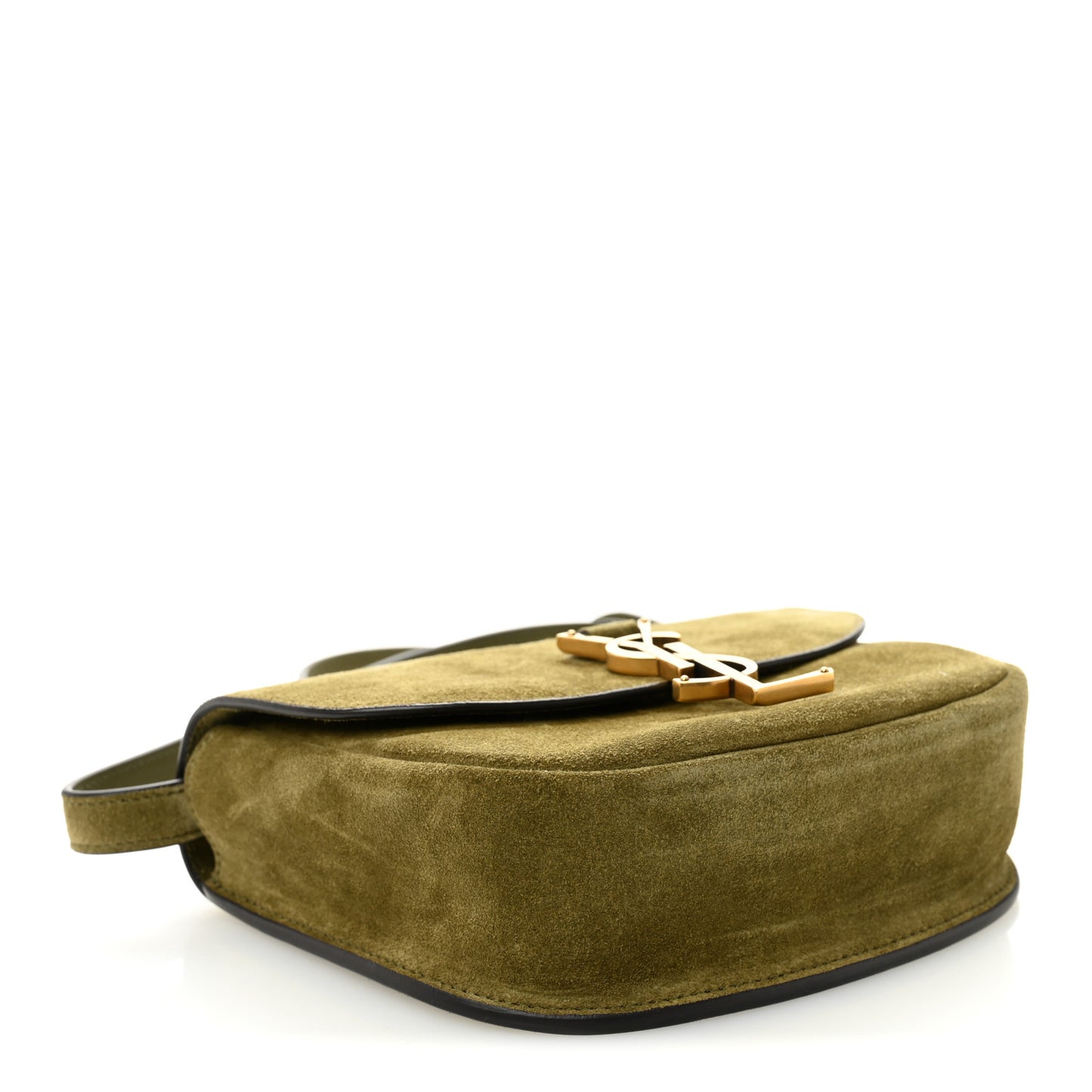 Suede Calfskin Monogram Small Kaia Satchel Olive Green