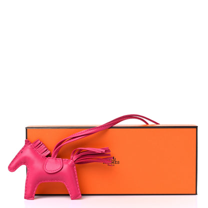 Hermes Milo Lambskin Grigri Rodeo Horse Bag Charm PM Rose Mexico 4 of 4