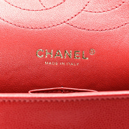 Chanel Caviar Quilted Jumbo Double Flap Red 6 of 10
