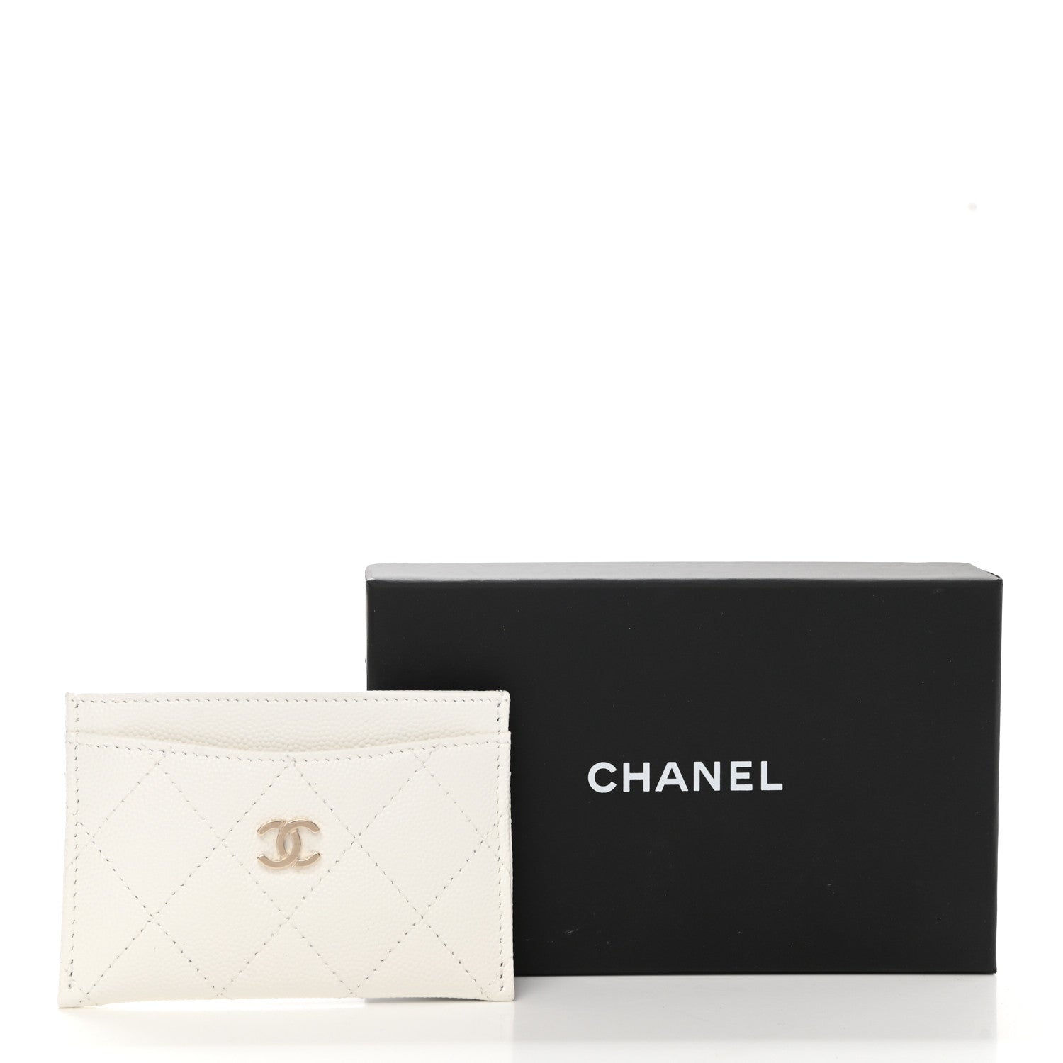 Chanel Caviar Quilted Card Holder White 8 of 8