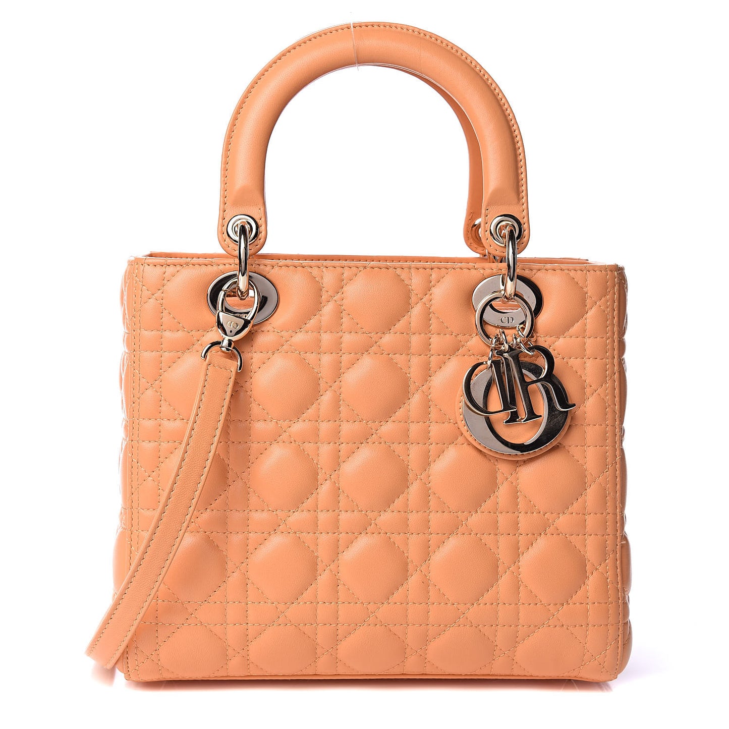 Lambskin Cannage Medium Lady Dior Orange