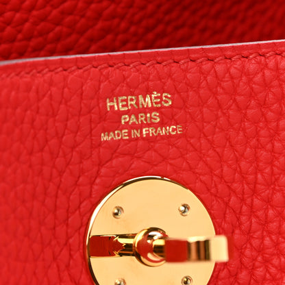 Hermes Taurillon Clemence Lindy 26 Rouge De Coeur 6 of 11