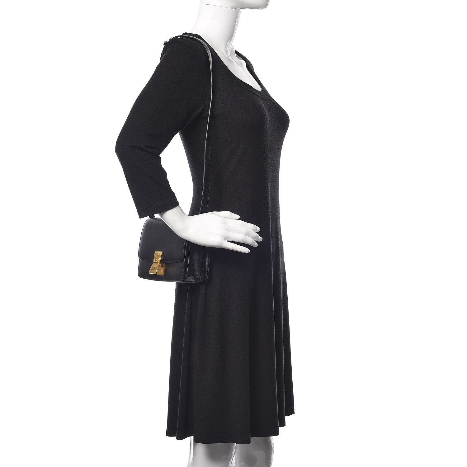 Celine Box Calfskin Small Classic Box Flap Bag Black 2 of 16