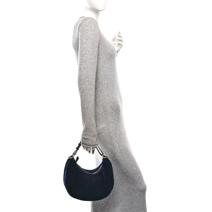 Fendi Sheep Fur Vitello Grace Small Fendigraphy Hobo Midnight 2 of 11