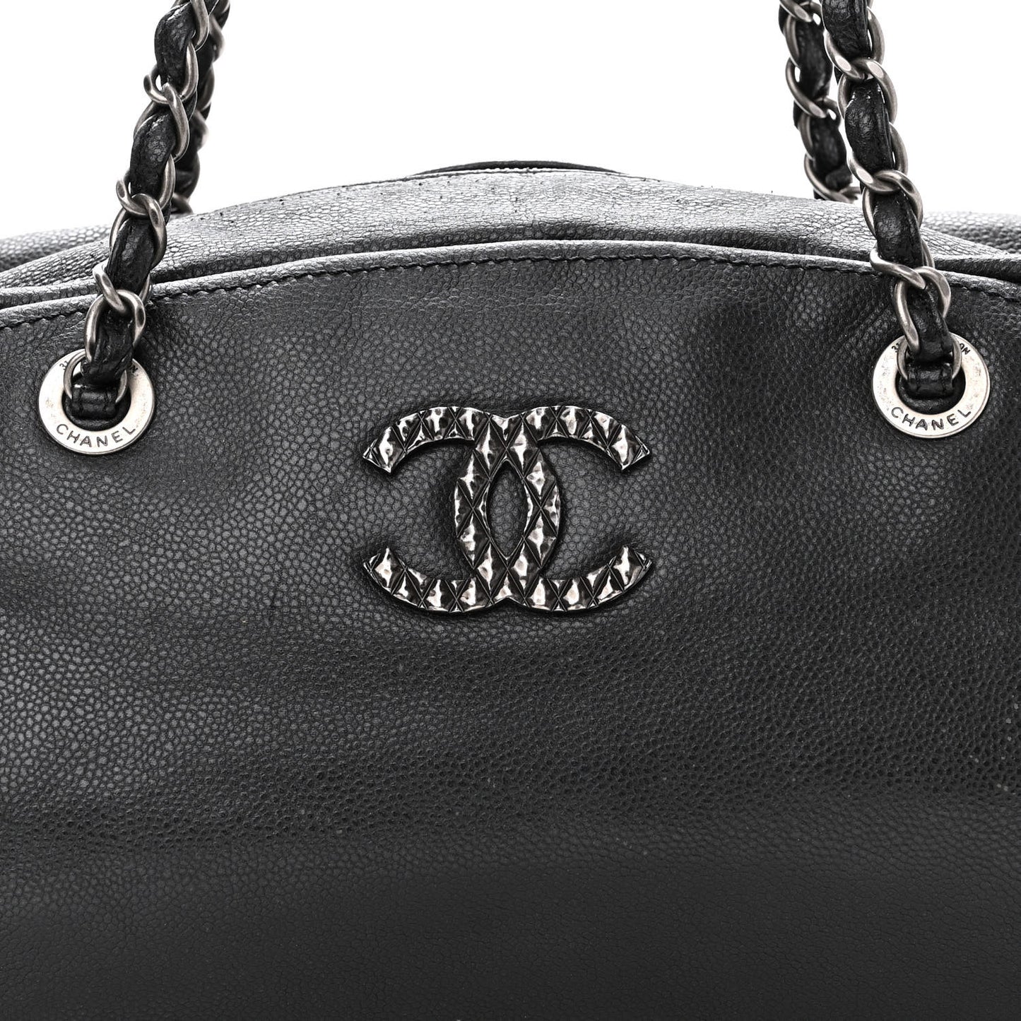 Glazed Caviar Coco Rider Bowling Bag Black