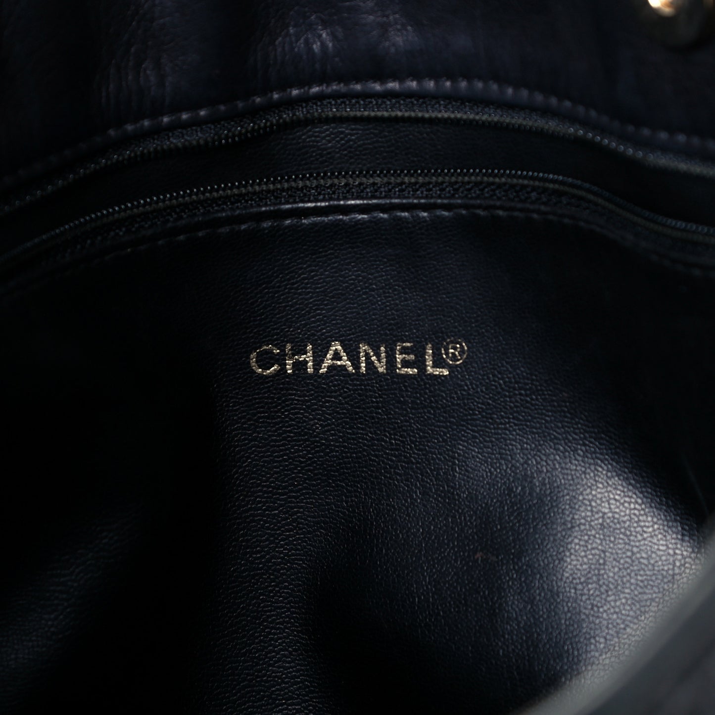Wool Lambskin Shopper Tote Navy