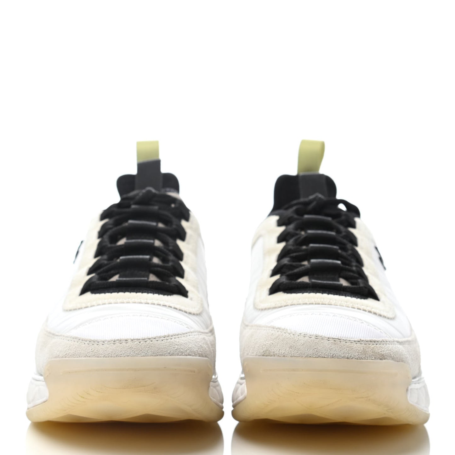 Velvet Calfskin Mixed Fibers CC Sneakers 39 Ivory Black