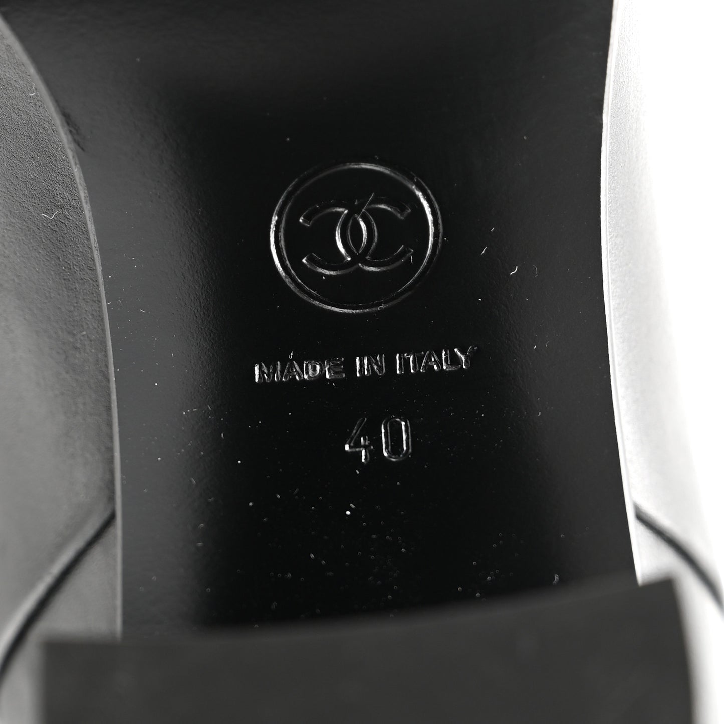 Calfskin CC Knee High Boots 40 Black