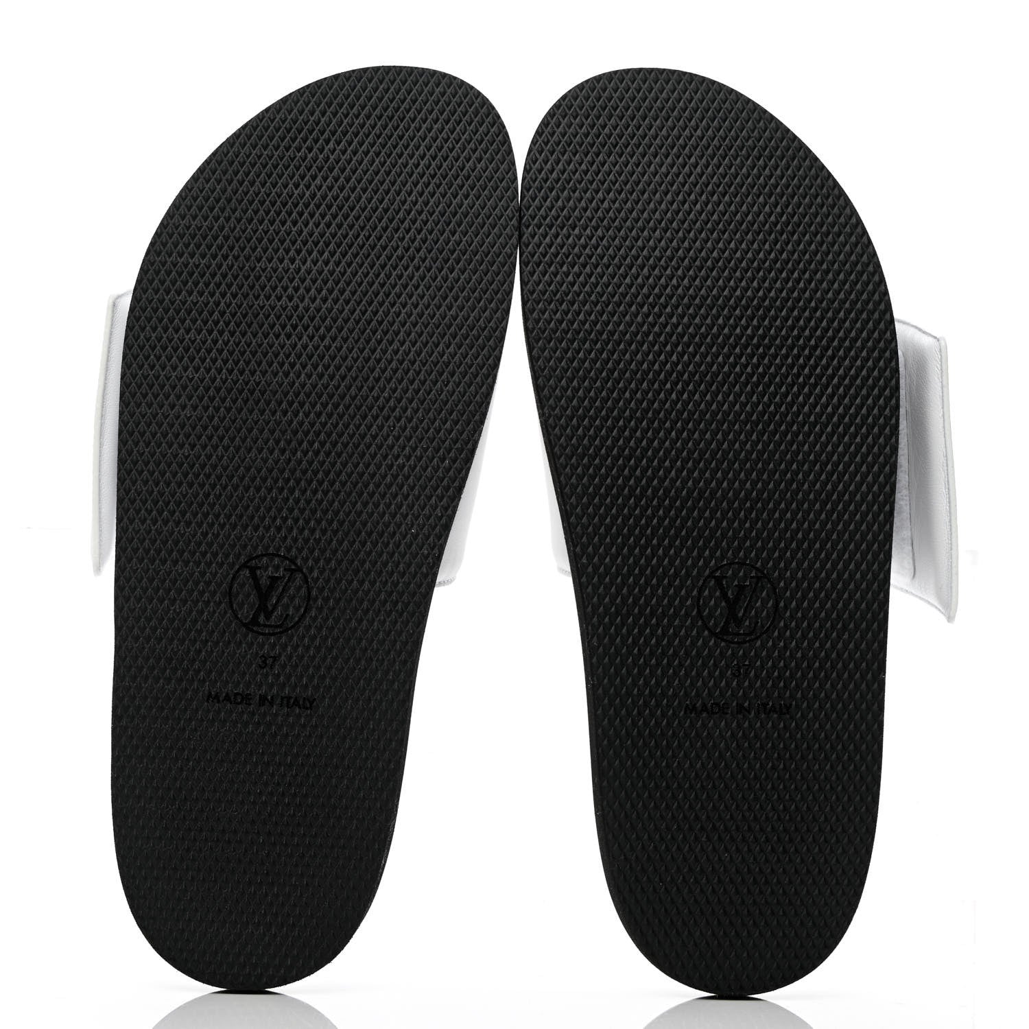 Louis Vuitton Calfskin Sunset Flat Mule Sandals 37 White 16 of 18