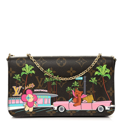 Louis Vuitton Monogram 2021 Christmas Animation Hollywood Pochette Felicie Chain Wallet Fuchsia 1 of 10