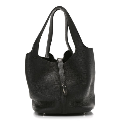 Hermes Taurillon Clemence Picotin Lock 22 MM Black 1 of 9