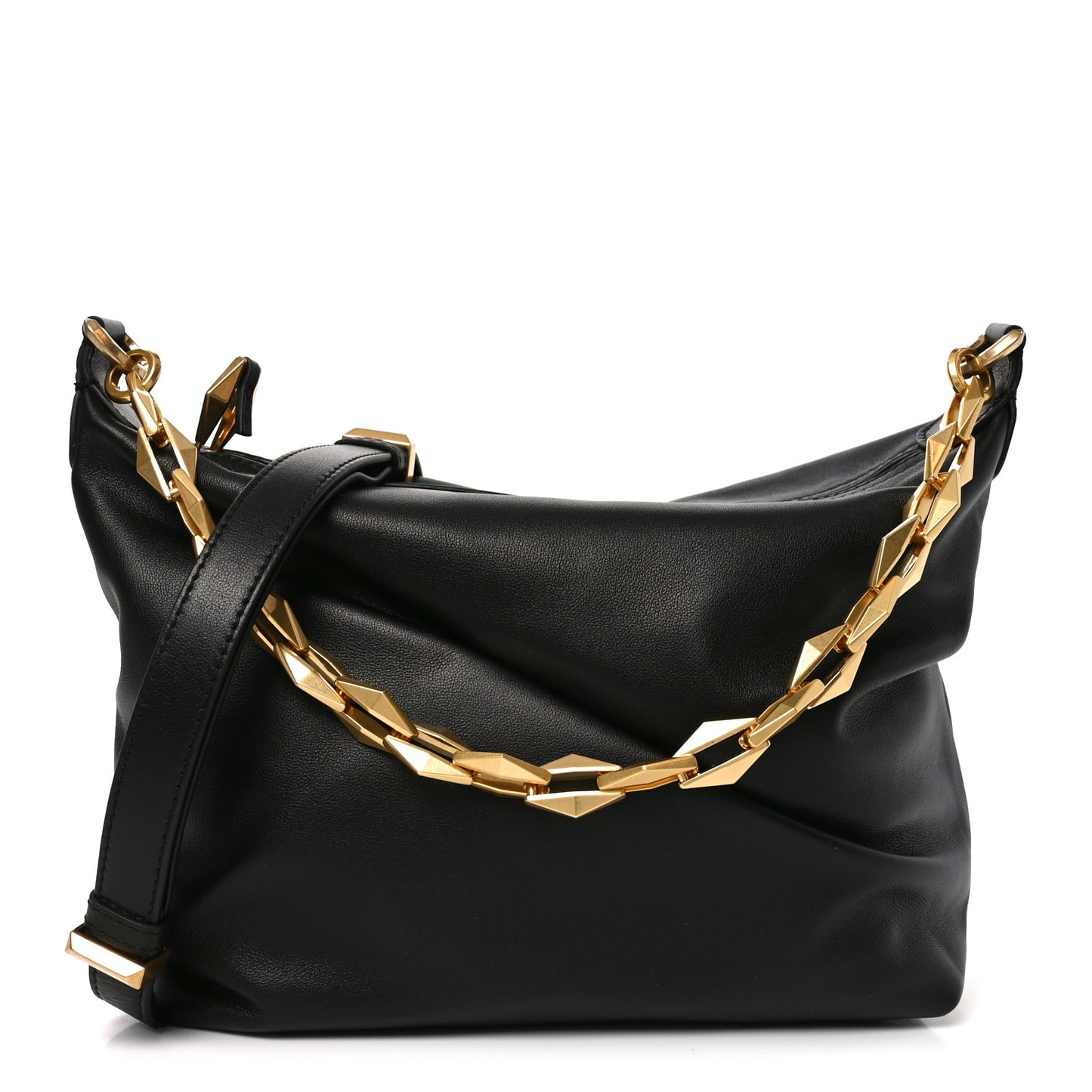 Soft Calfskin Small Diamond Hobo Black