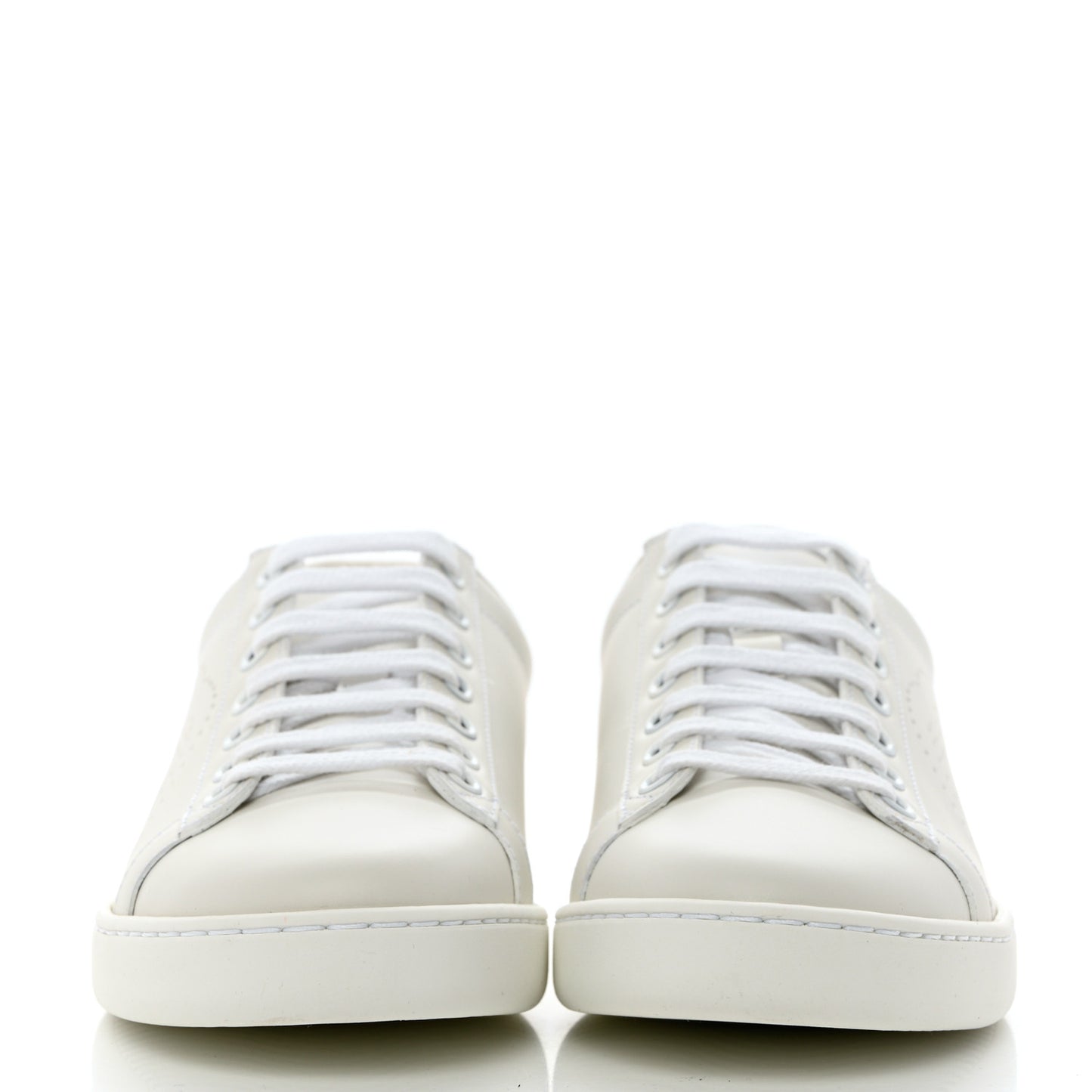 Calfskin Interlocking G Perforated Womens Ace Sneakers 35.5 White Grey Sky