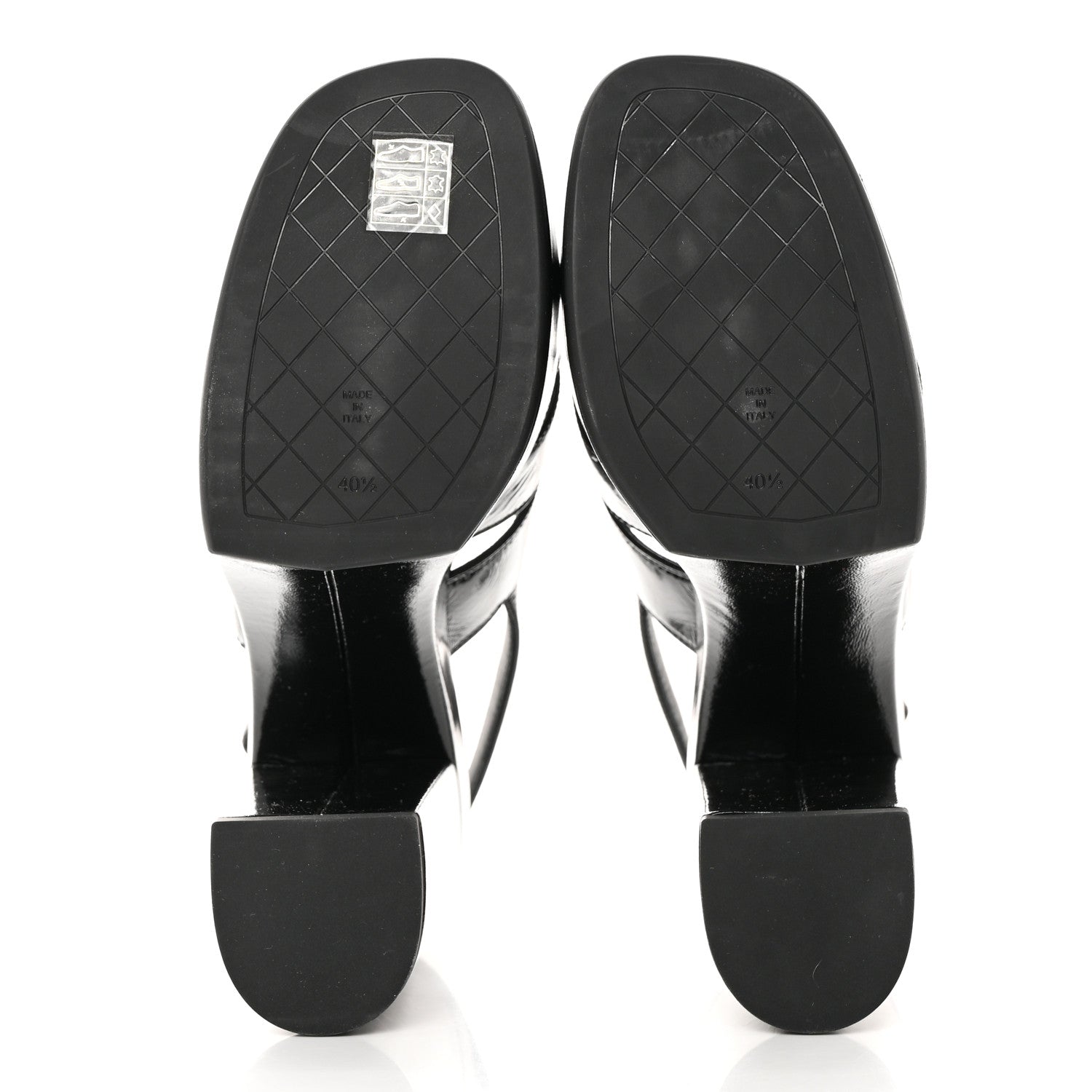 Chanel Crumpled Patent Lambskin Platform Sandals 40.5 Black 5 of 20