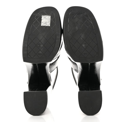 Chanel Crumpled Patent Lambskin Platform Sandals 40.5 Black 5 of 20