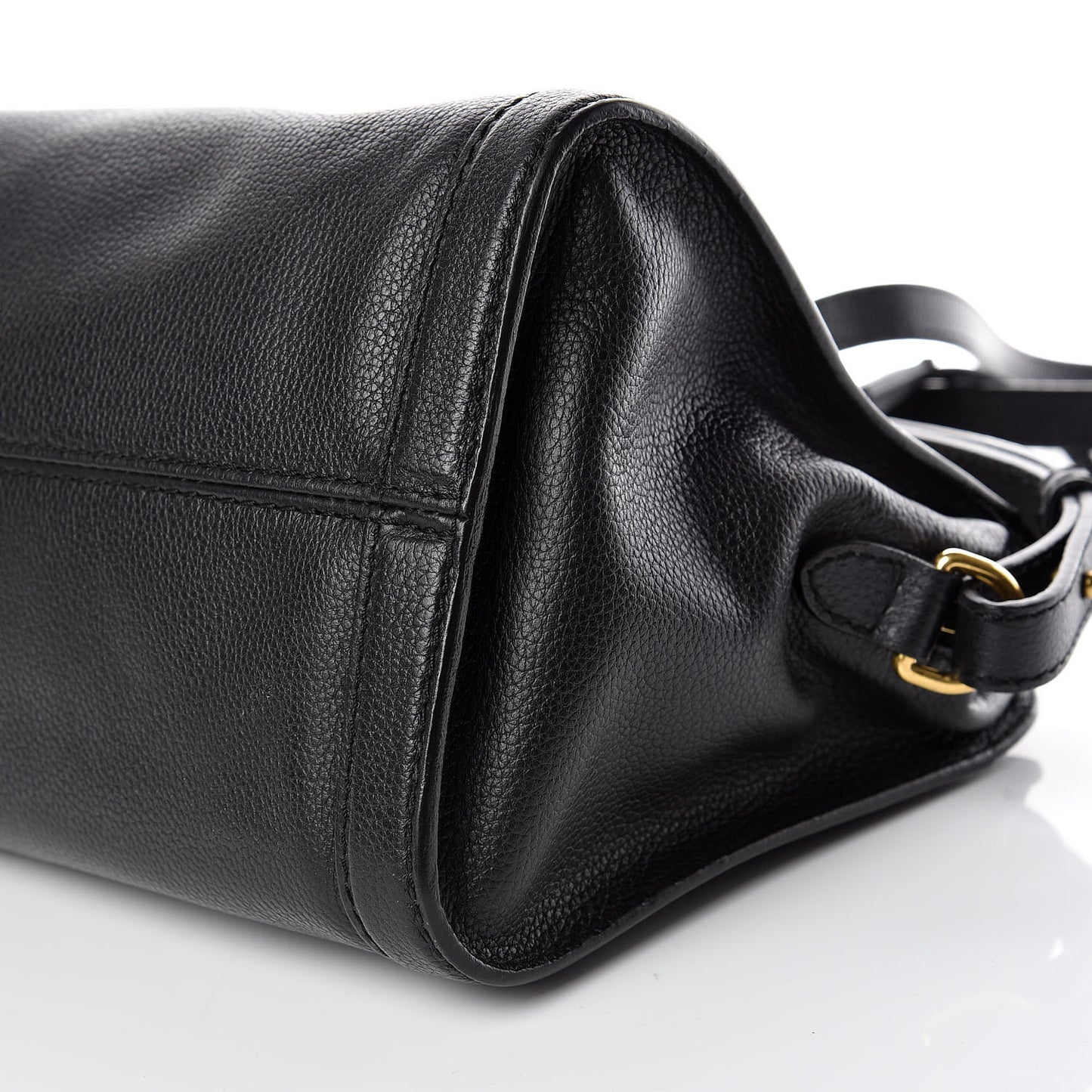 Pebbled Calfskin Small Skull Padlock Zip Around Tote Black