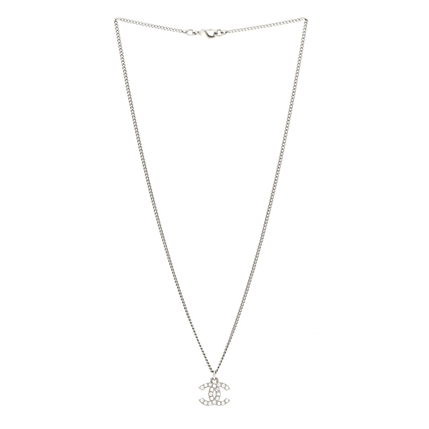 Crystal Timeless CC Necklace Silver