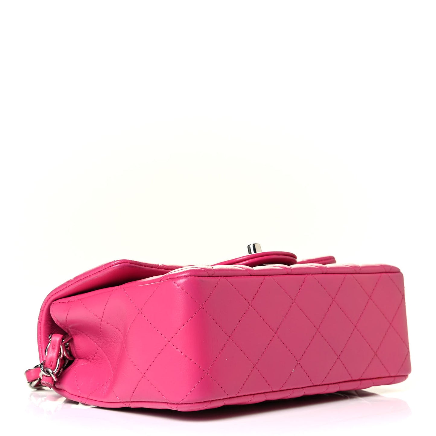 Lambskin Quilted Mini Rectangular Flap Pink