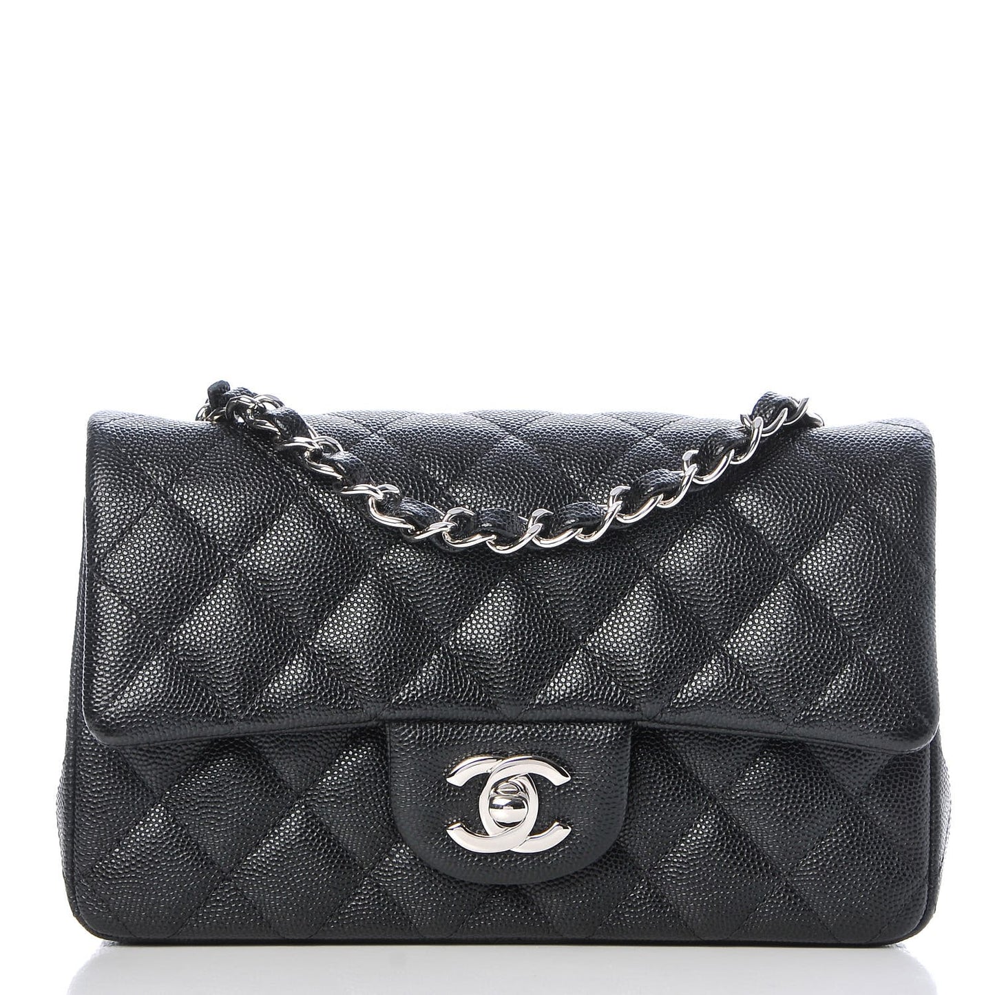 Caviar Quilted Mini Rectangular Flap Black