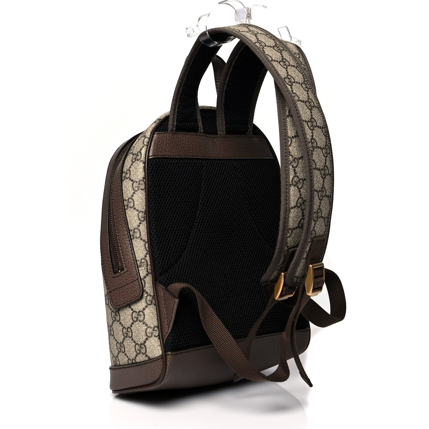 Gucci GG Supreme Monogram Calfskin Web Small Ophidia Day Backpack Beige Ebony New Acero 3 of 11