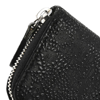 Chanel Calfskin Floral Embossed Zipped Coin Purse Black 13 of 13