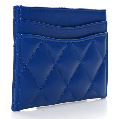 Chanel Lambskin Quilted Card Holder Blue 3 of 10