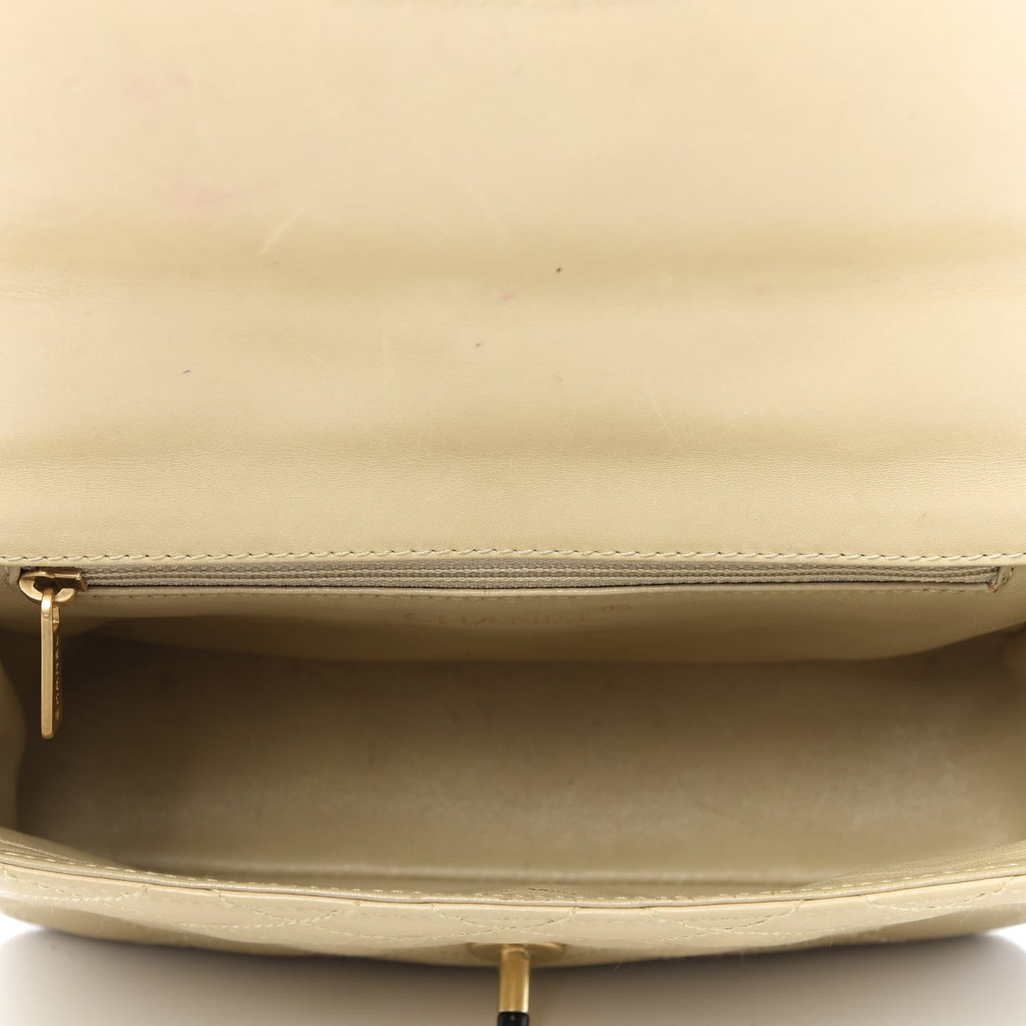 Lambskin Bekko Resin Small Single Flap Beige