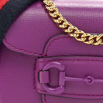 Gucci Azalea Calfskin Web Monochrome Horsebit 1955 Wallet On Strap Purple 8 of 14
