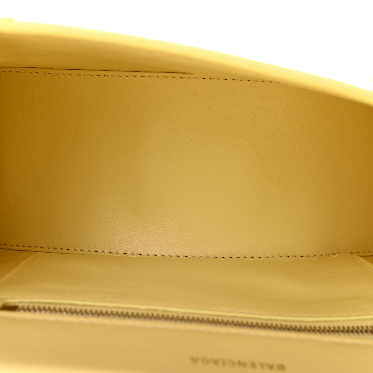 Balenciaga Calfskin Crocodile Embossed Small Hourglass Top Handle Bag Pale Yellow 5 of 14