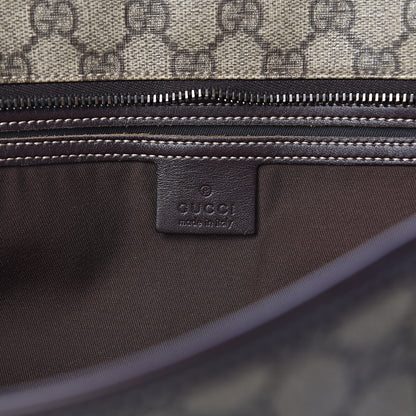 Gucci GG Supreme Monogram Medium Zippered Shopping Tote Dark Brown 6 of 10