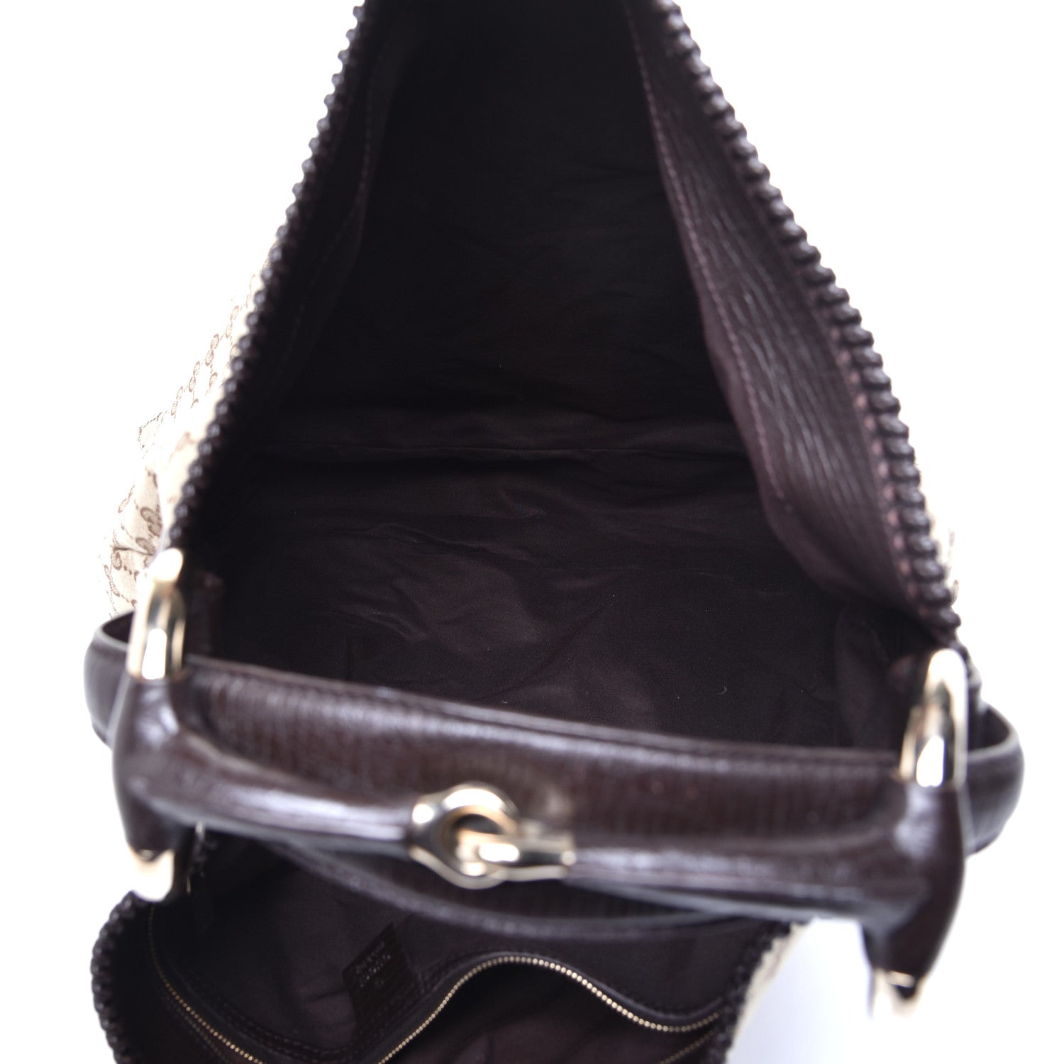 Gucci Monogram Large Horsebit Chain Hobo Dark Brown 5 of 9