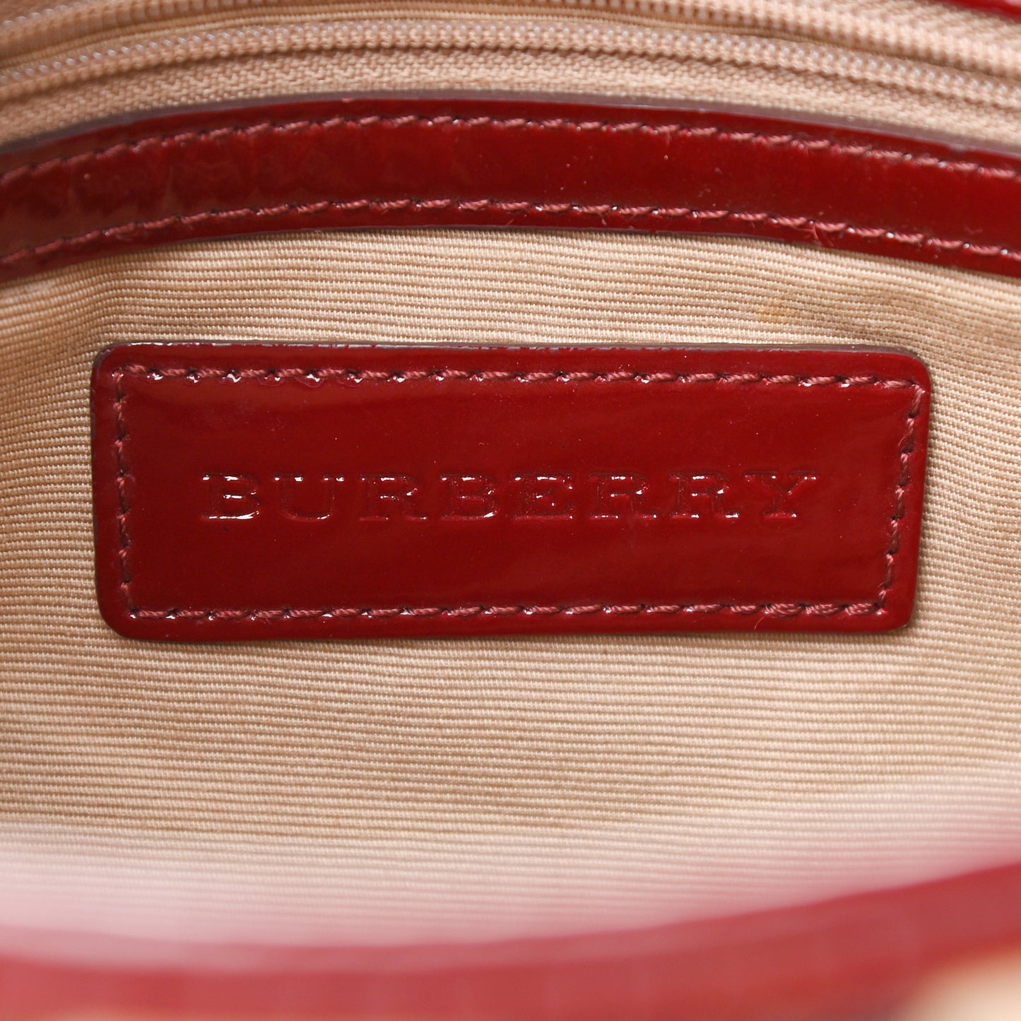 Patent Nova Check Shopper Tote Berry Red