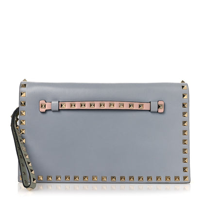 Valentino Garavani Nappa Watercolor Rockstud Wristlet Clutch Rose Green Yellow Sky 7 of 11