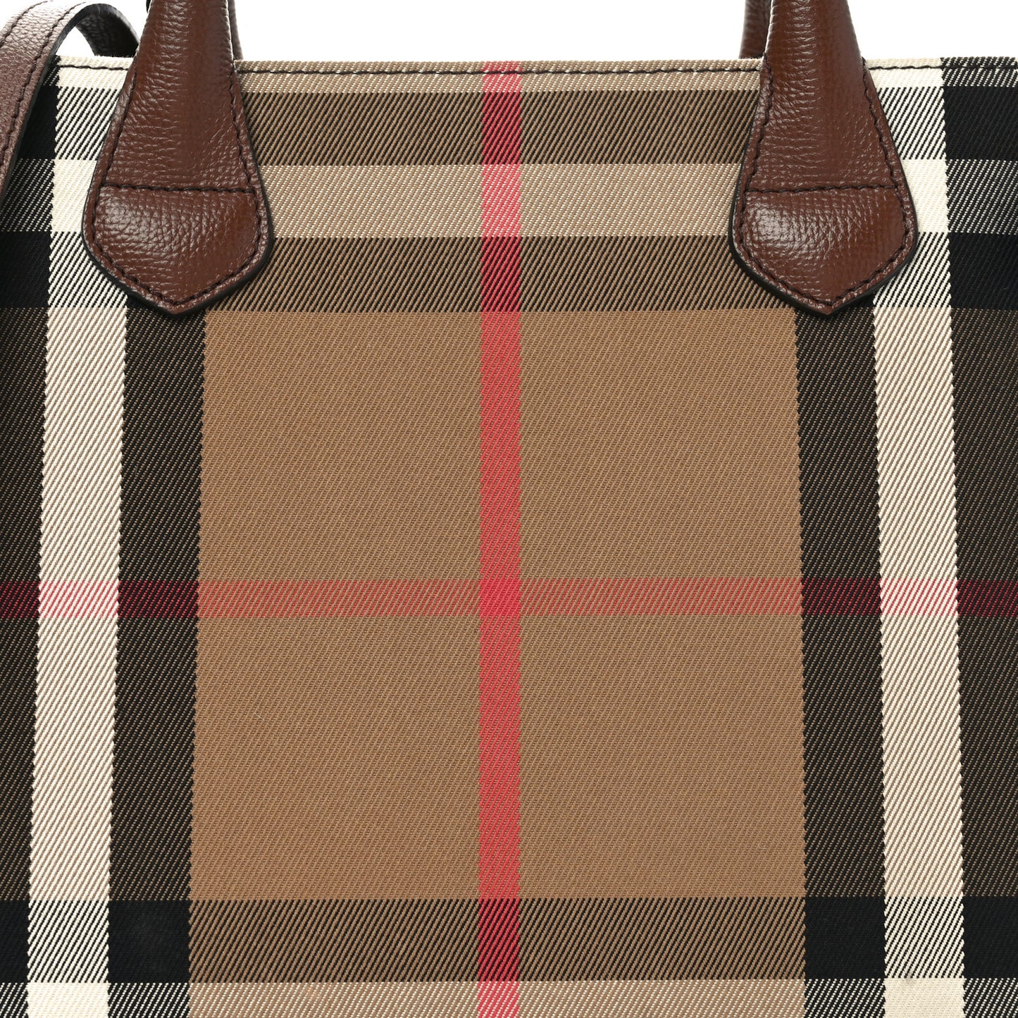 Derby Calfskin House Check Medium Banner Tote Brown