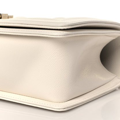 Chanel Caviar Quilted Medium Boy Flap Ivory 10 of 11