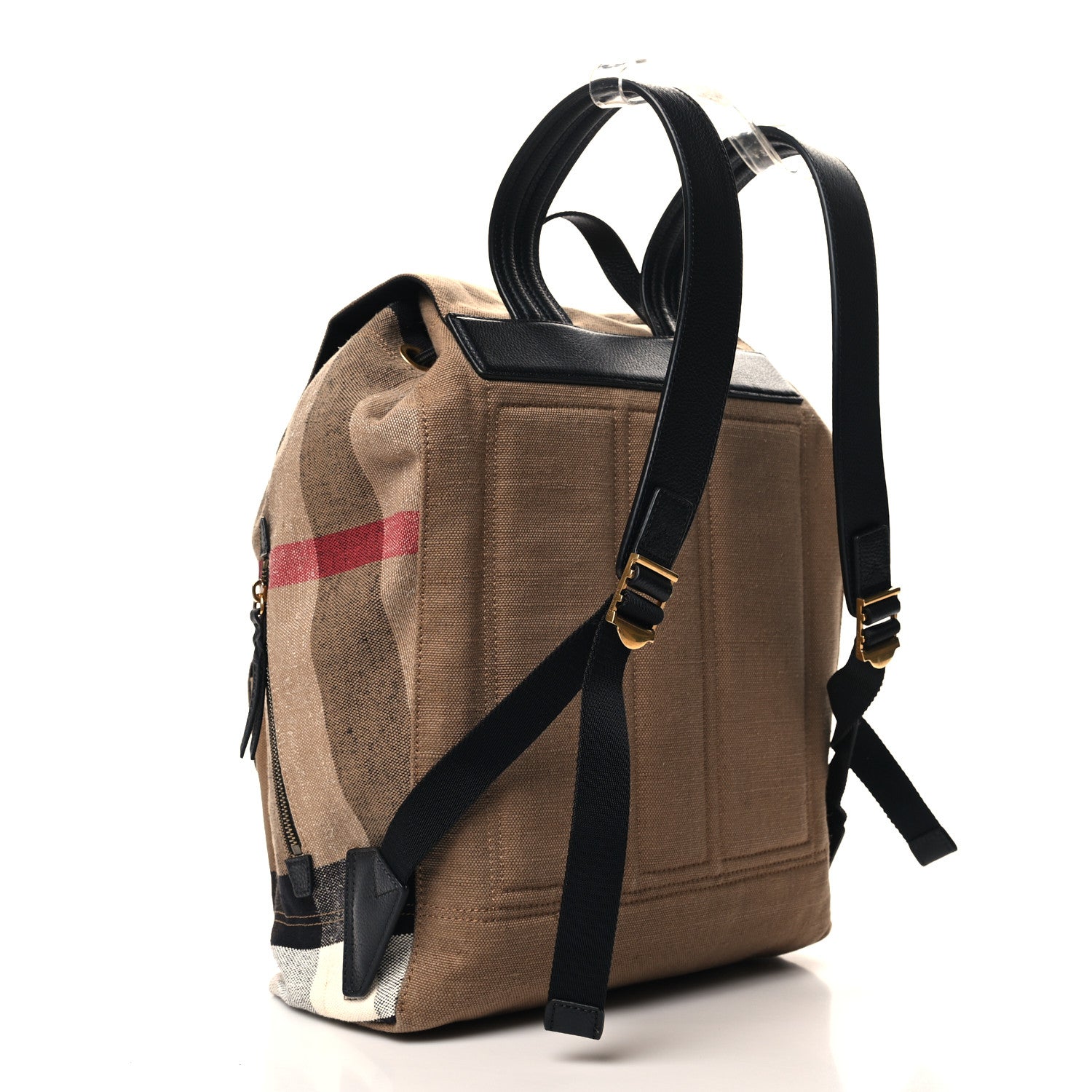 Burberry Canvas Mega Check Small Brookdale Backpack Black 3 of 9