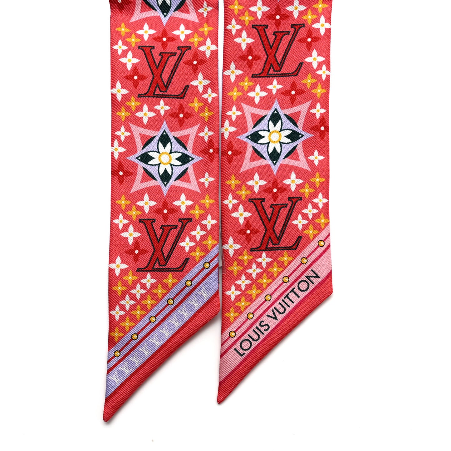 Silk Monogram Flowers Forever Bandeau Red