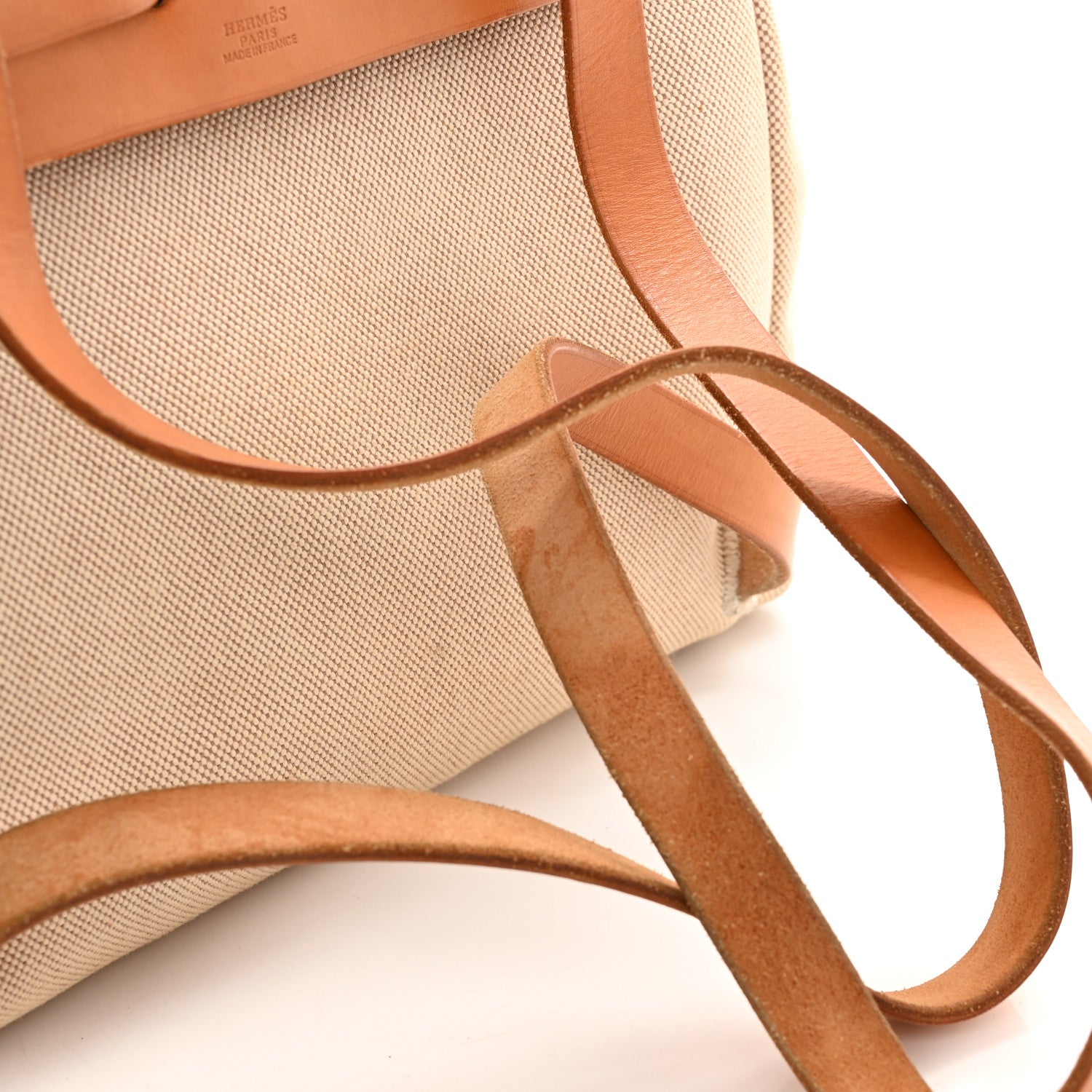 Hermes Toile Vache Calfskin Herbag 30 PM Backpack Natural 13 of 16